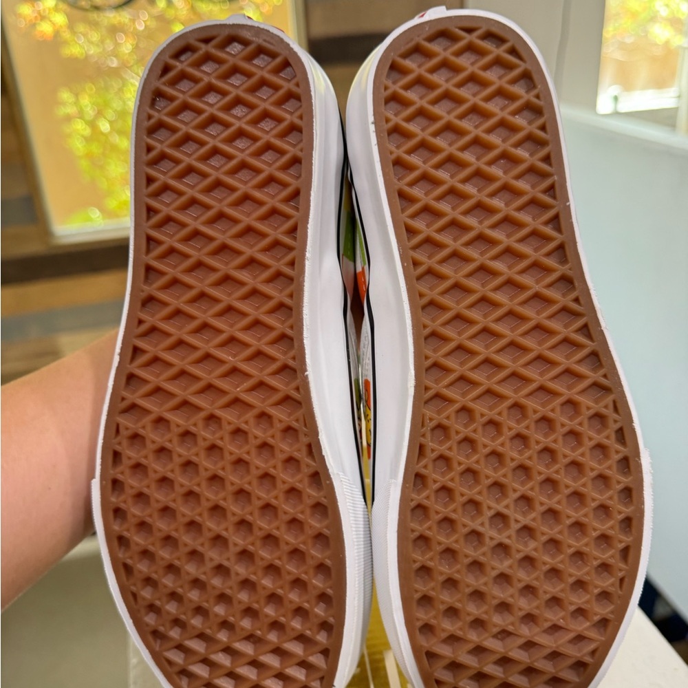 Vans women’s White Slip-On Sneakers with Multicolor Disney Character Circles - Picture 4 of 4